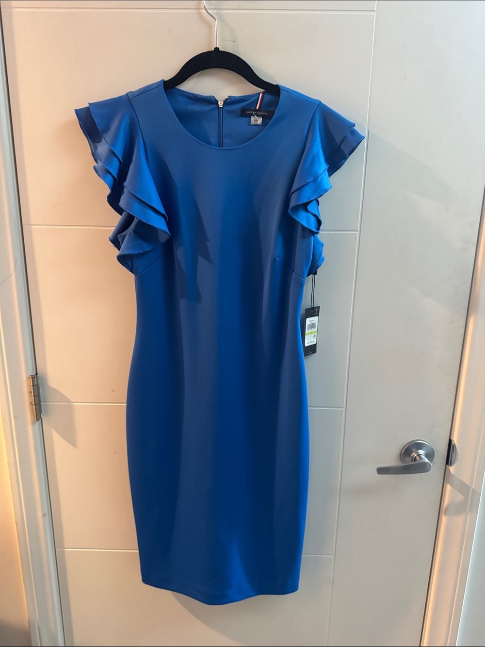 NWT Tommy Hilfiger Royal Blue Ruffle Sleeve Midi Dress